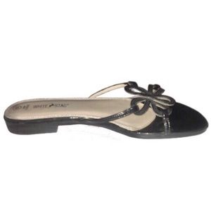 White Stag Black Sandals Slip-on Slides 6.5 Flats